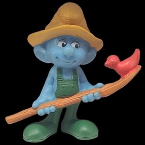 2011 MCDONALD'S HAPPY MEAL TOY "FARMER SMURF" - 3"
